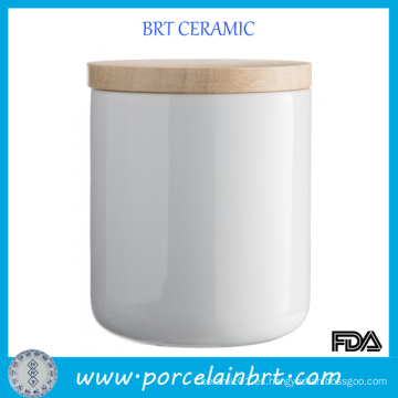 Venta caliente Ceramic Caniser con tapa de madera